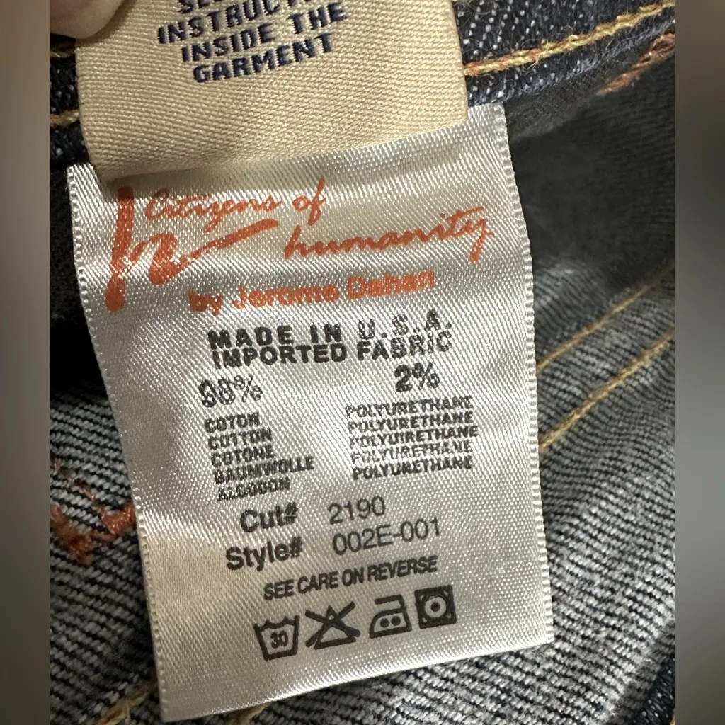 CITIZENS OF HUMANITY flare stretch jeans size 29 dark wash low rise Y2K - Image 11