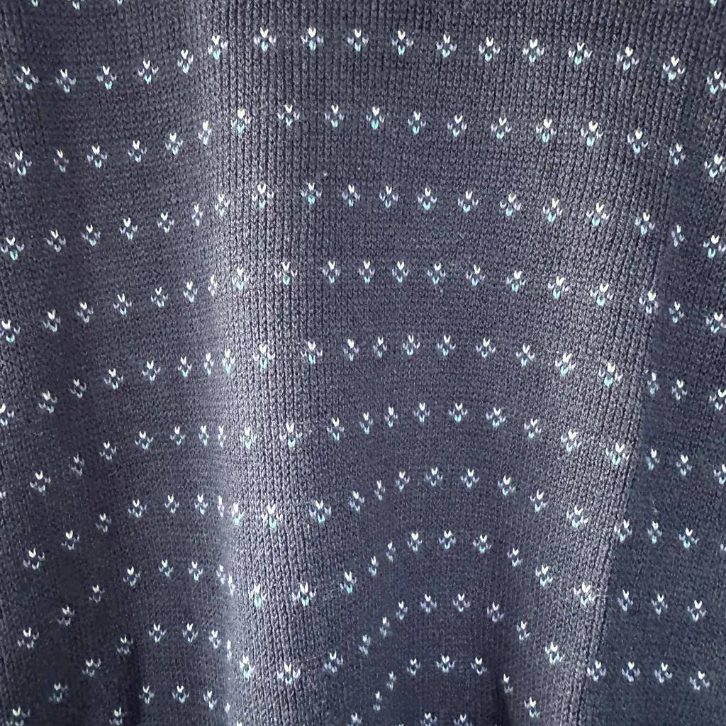 Jason Maxwell Vintage Women’s Knit Sweater Navy Blue Patterned Small - Image 2