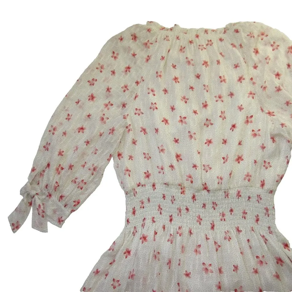 NWT Rebecca Taylor Maui Clip in Snow Combo Silk Blend Floral Dress XL $495 - Image 6