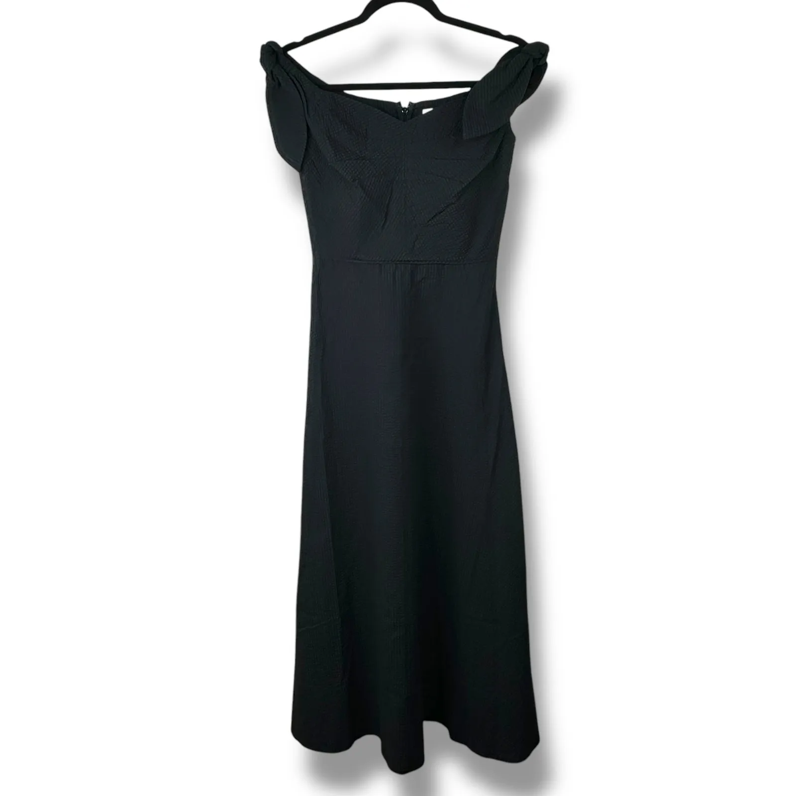 Tanya Taylor NWT Ashland Black Cotton Sweetheart Off-The-Shoulder Midi Dress - Image 2