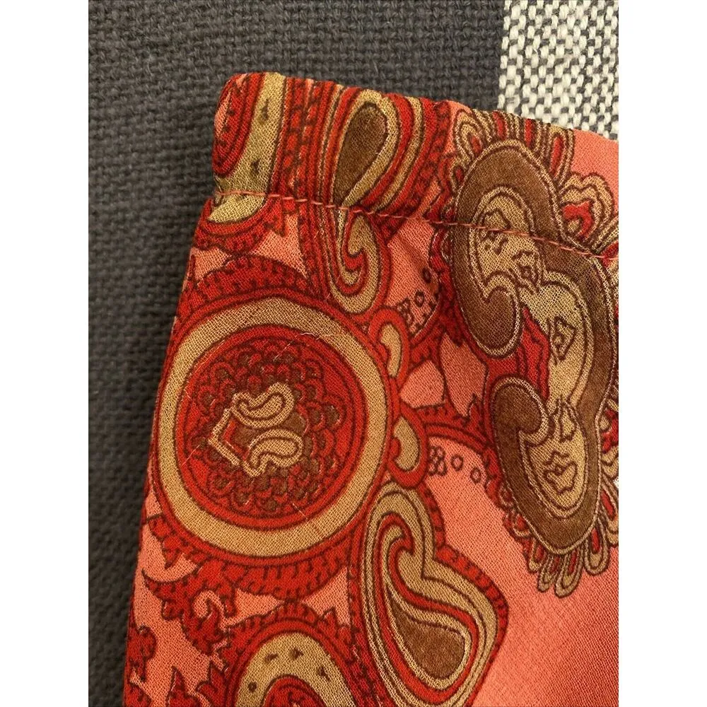 Vintage Zero Zero Womens Skirt Large Red Paisley Fairy Prairie Cottagecore Boho Orange - Image 4