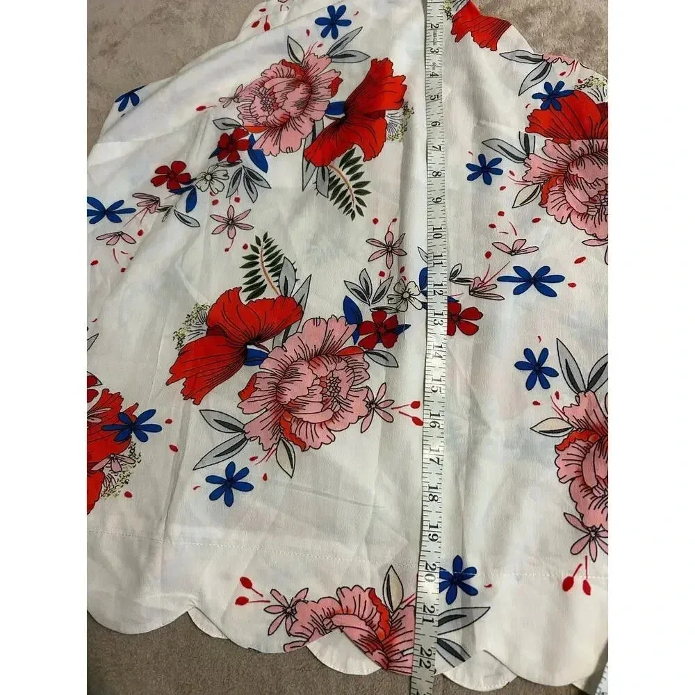 Hippie Chic Floral Sleeveless Blouse Size Small Flowy Feminine Vacation - Image 5