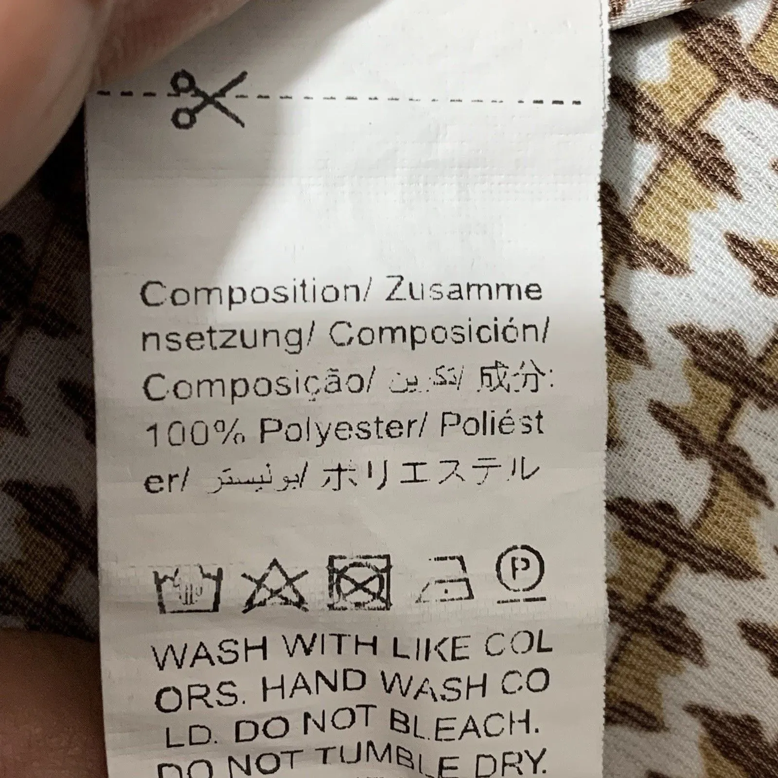 SHEIN Houndstooth Button Up Shirt Brown White Size L US 8/10 Short Sleeve Blouse - Image 6