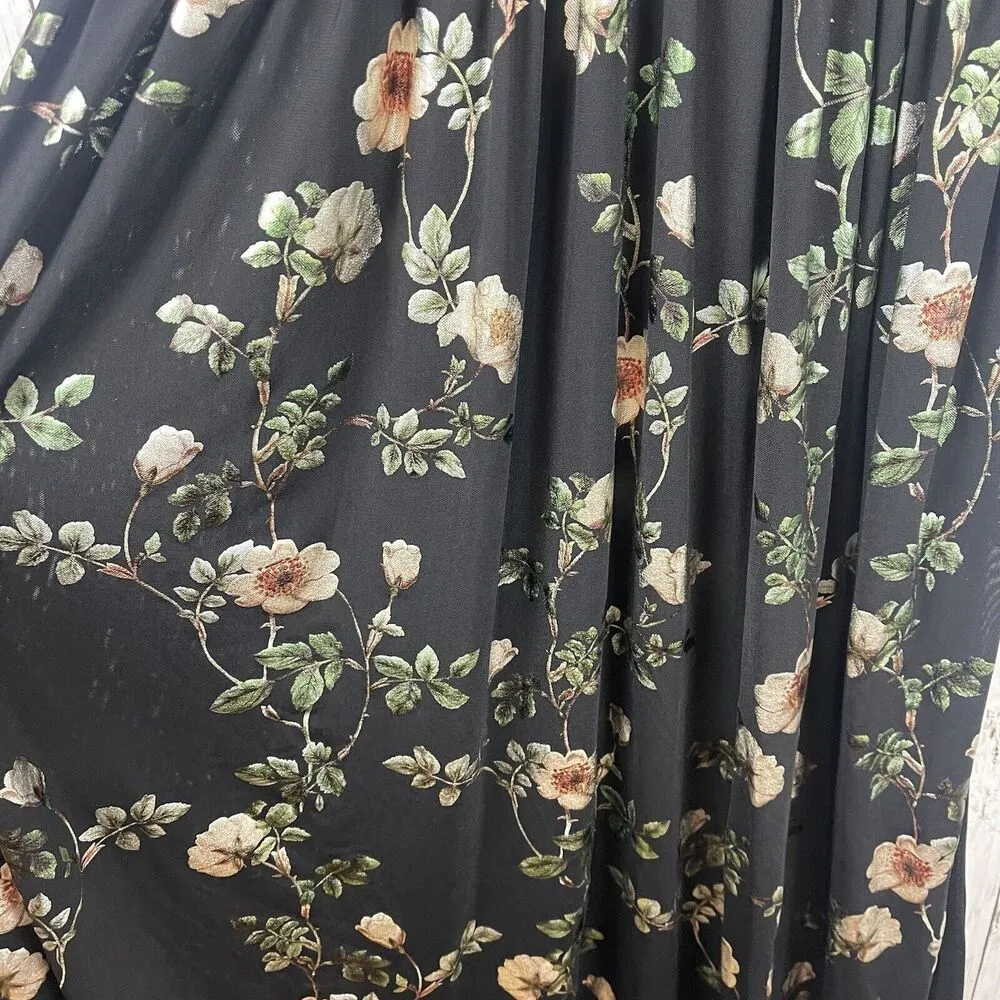 Current Air Anthropologie Dress XS Green Floral Maxi CottageCore Peasant Regency - Image 7