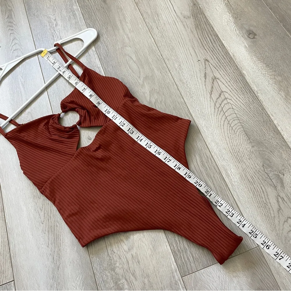 Vitamin A Swimsuit bedette one piece womens Red (xsmall) ribbed beach summer - Image 3