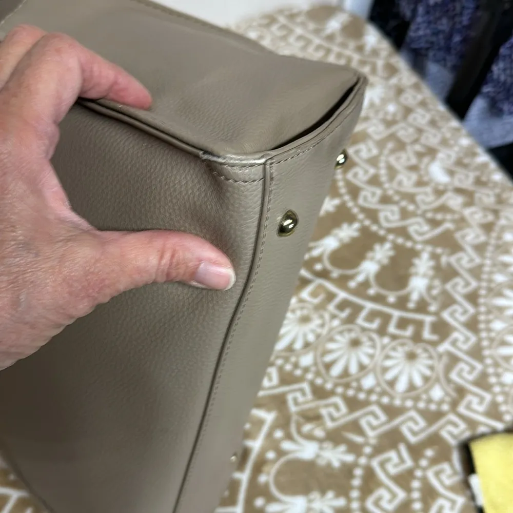 Pebble Texture Natalie Shopper Taupe with Tassels - Image 9