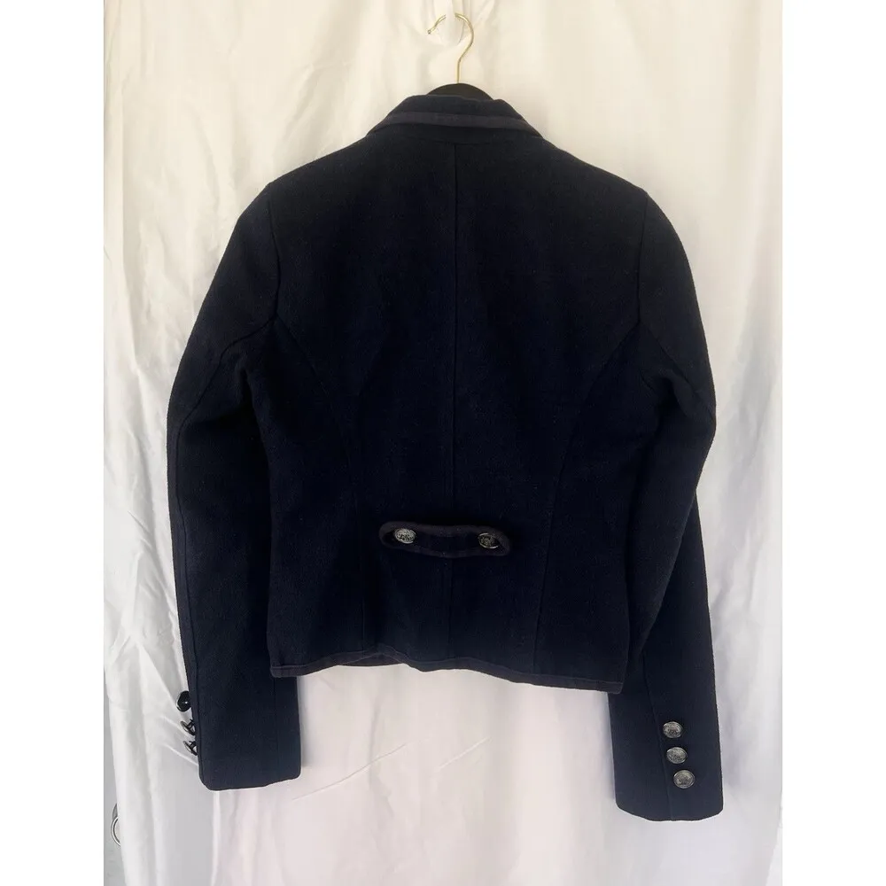 ZARA TRF Collection Military Blazer M Crest Button Gothic Prep Dark Academia - Image 6