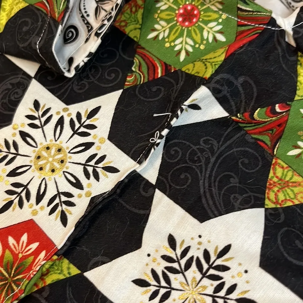 Handmade Christmas Holiday Snowflake Tote Bag Black - Image 5