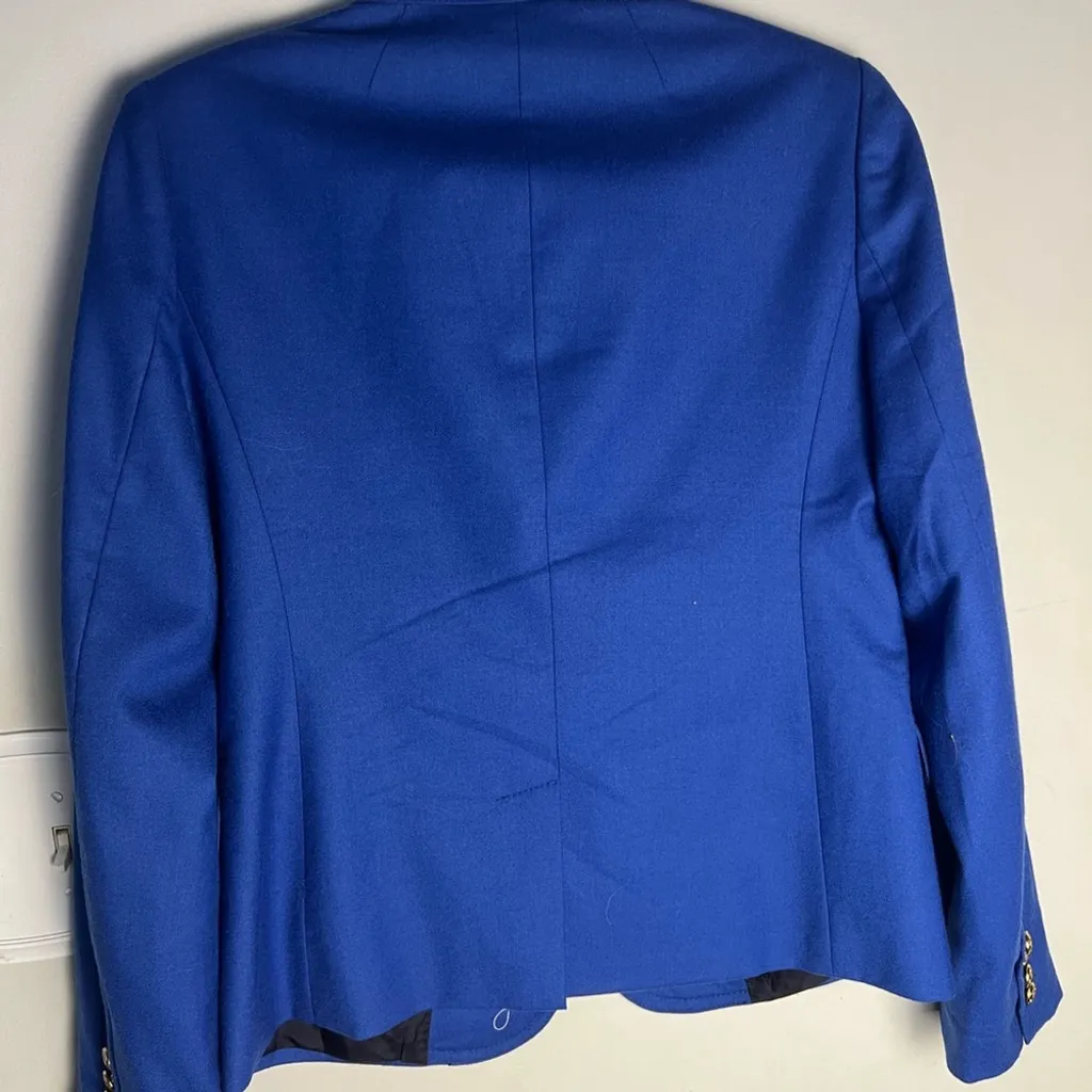 J. Crew Schoolboy Blue Blazer with Structured Shoulders and Notched Lapels - Image 2