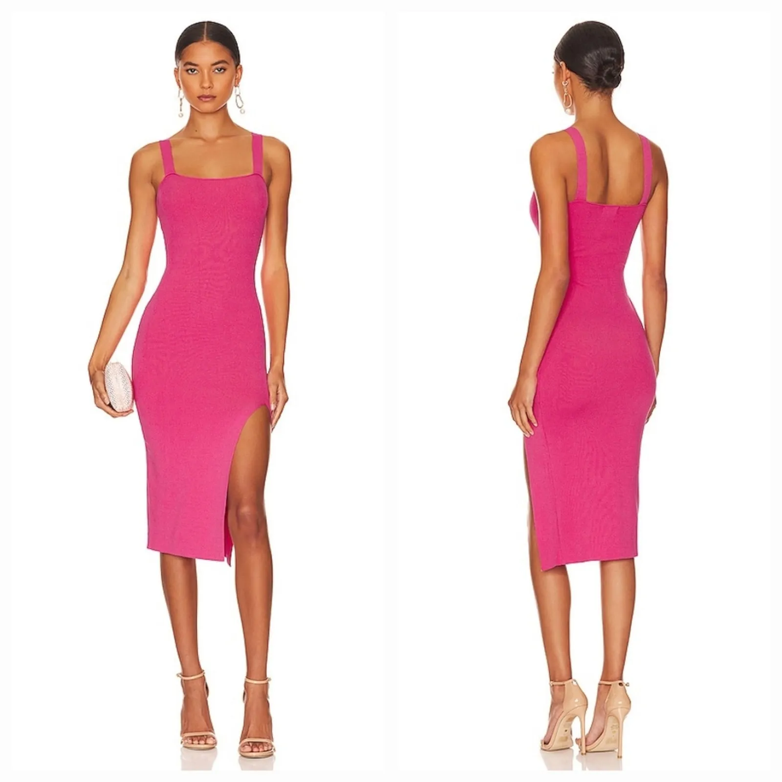 Superdown Zoe Square Neck Dress in Pink Medium - Image 2