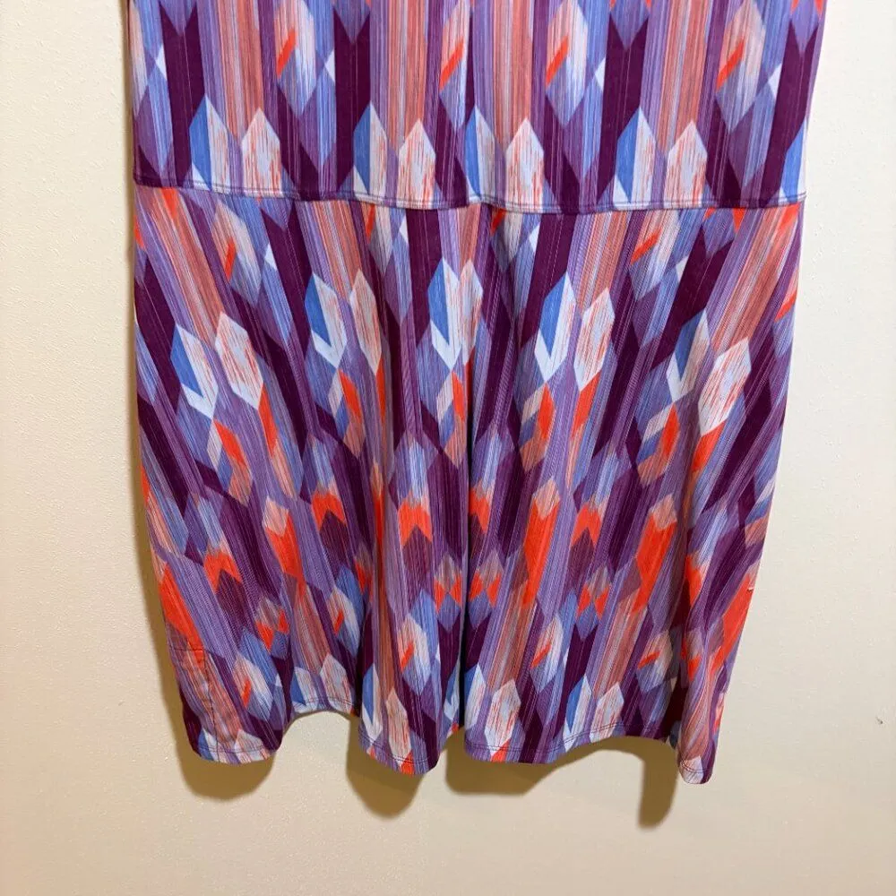 Prana XL Calico Active Dress Grapevine Gemstone Pattern Open Back Sleeveless - Image 9