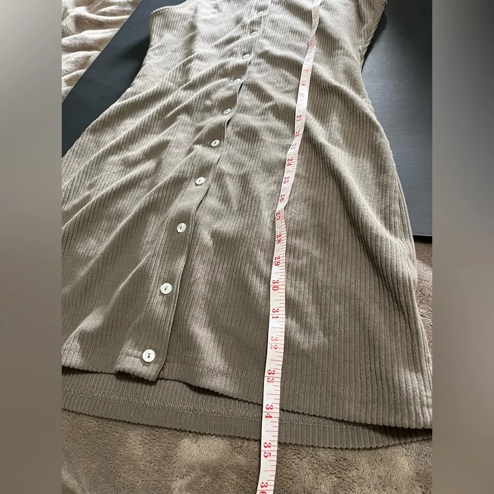 PINK LILY Cafe Soft Ribbed Sleeveless Tank Top Dress Button Down Sz L EUC - Image 6