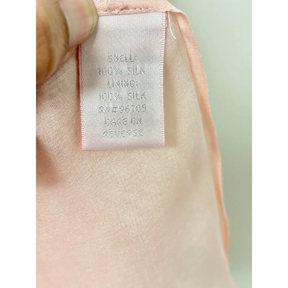 Rebecca Taylor 100% Silk Sleeveless Floral Mini Dress Light Pink Women's Size 0 - Image 4