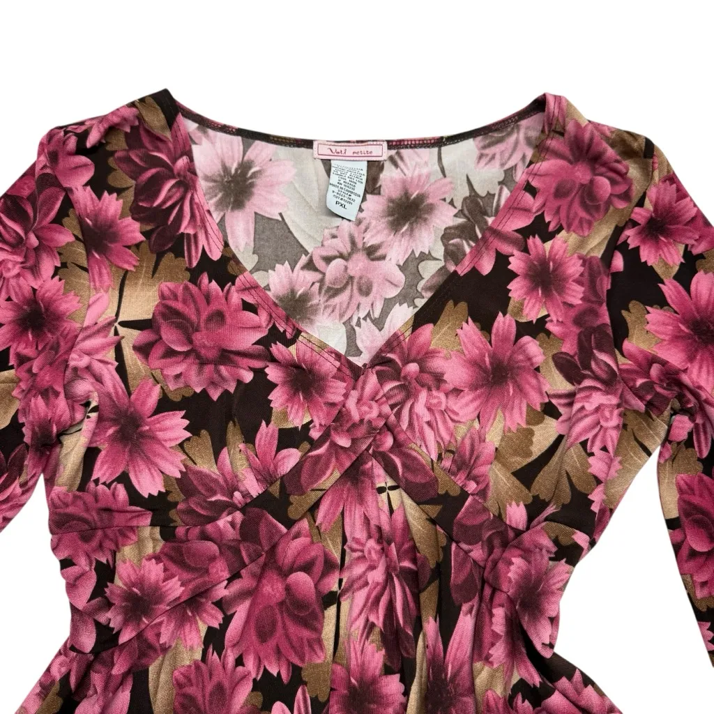 Y2K Pink & Brown Floral V - Image 3