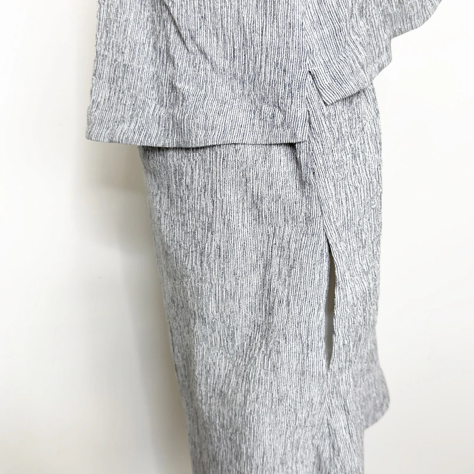 NWT Madewell Women's Dream Drift Gray Linen Blend Overlay Dress 10 - Image 6