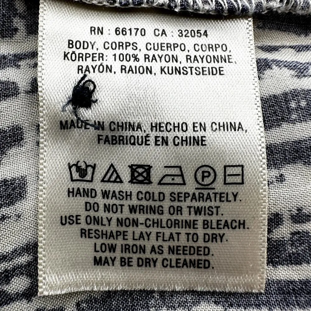 Anthropologie HOLDING HORSES Sammie Button Up AOP Printed Navy White 2 XS - Image 4