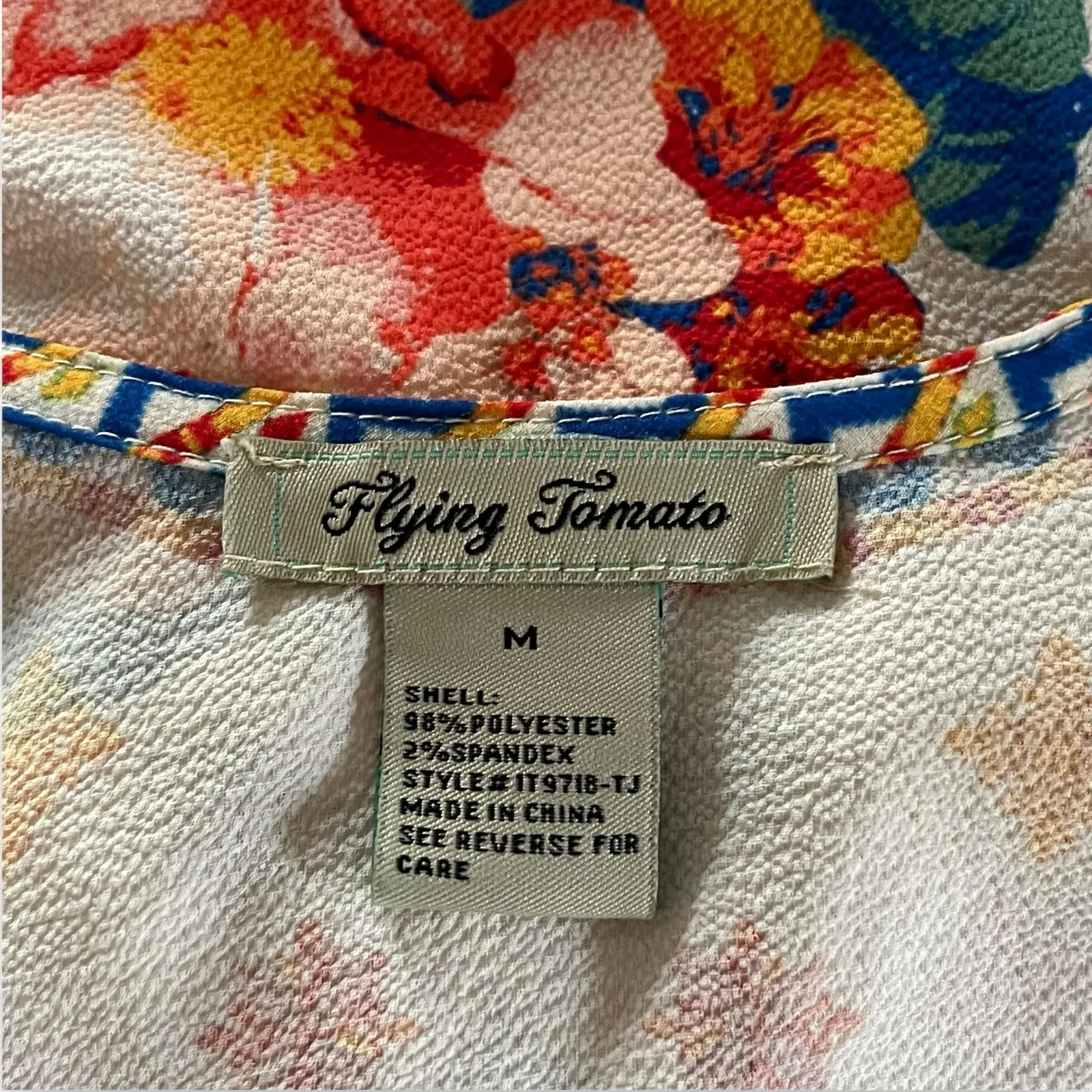 Flying Tomato boho summer floral cold shoulder cutouts top - Image 7