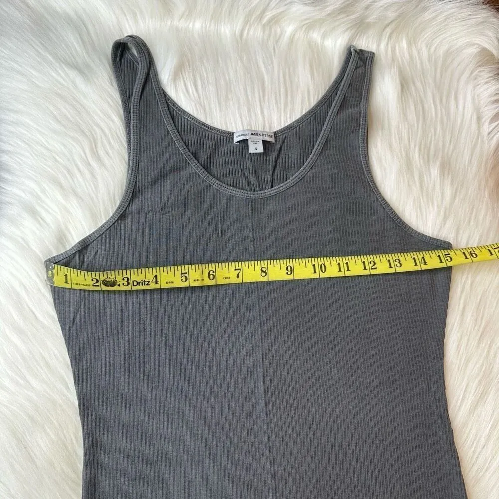 James Perse Ribbed Daily Tank in Carbon Pigment Size 4/XL - Image 9