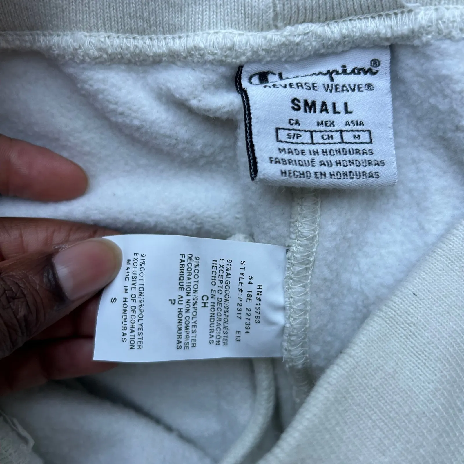 Champion White and Olive Green Ombre Sweatpants Size Small - Image 9