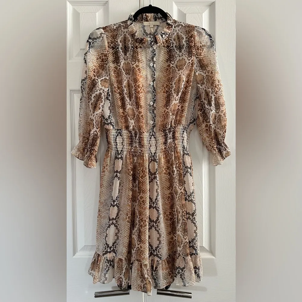 Maje snake print mini dress size 2 medium - Image 2