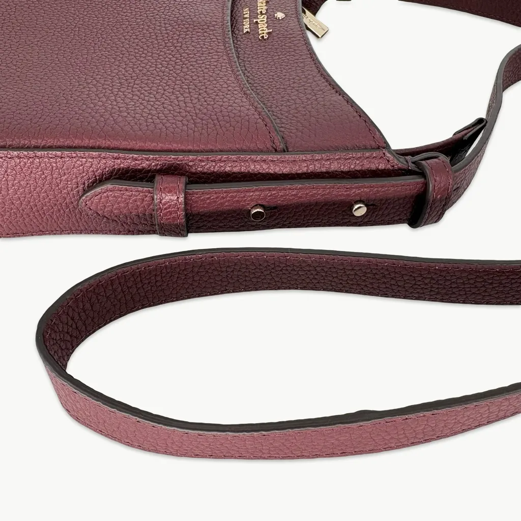 NWOT Kate Spade Leila North South Leather Crossbody | OS | Sherrywood Red Brown - Image 9