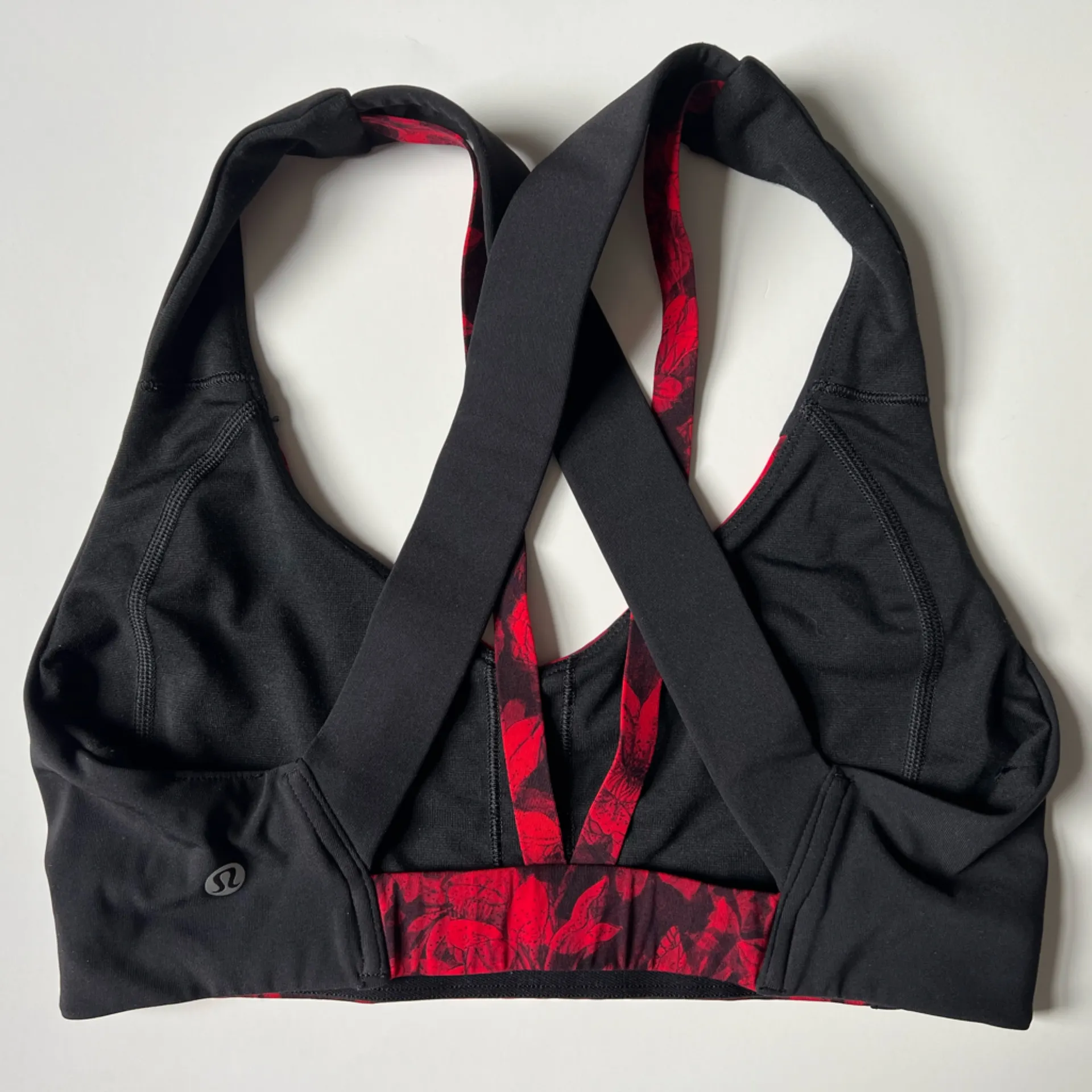 Lululemon Sweat Times Bra Carmine True Red Black Women’s Sports Bra Size 6 - Image 4