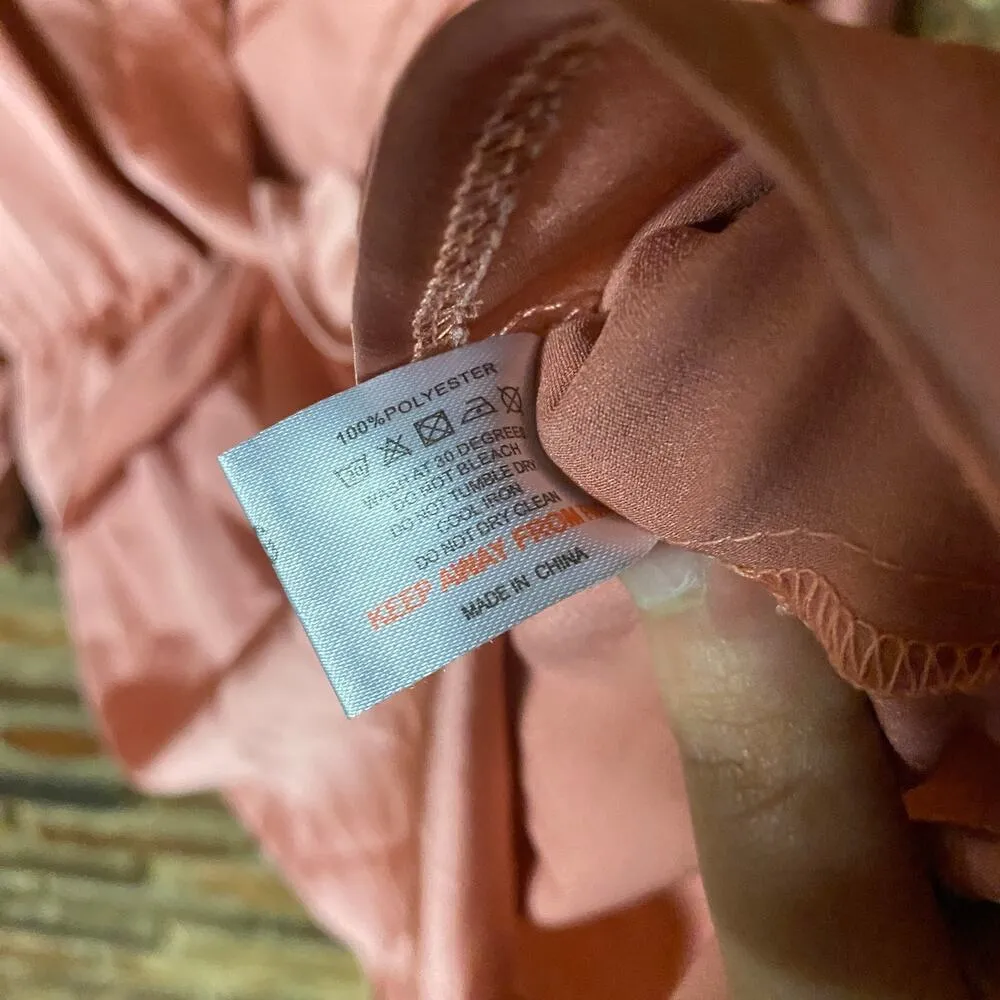 PrettyLittleThing Rose Pink Long Sleeve Twist Front Surplice Mini Dress Size 6 - Image 6