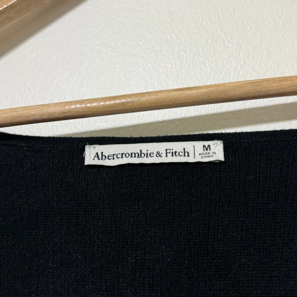 Abercrombie & Fitch Long Sleeve Squareneck Sweater Bodysuit Black Size Medium - Image 3