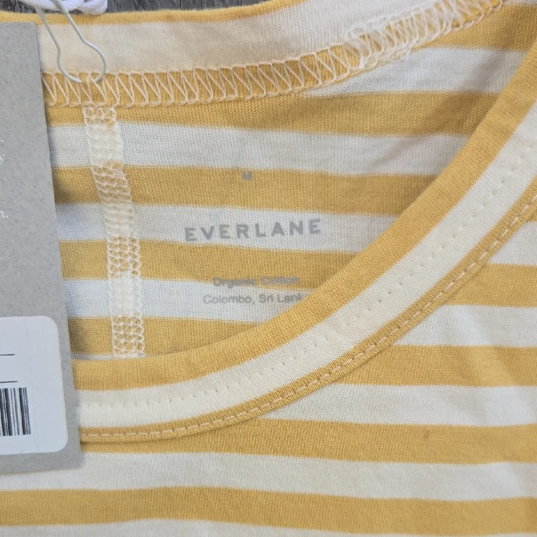 Everlane Mustard Striped Tank Top - Image 2
