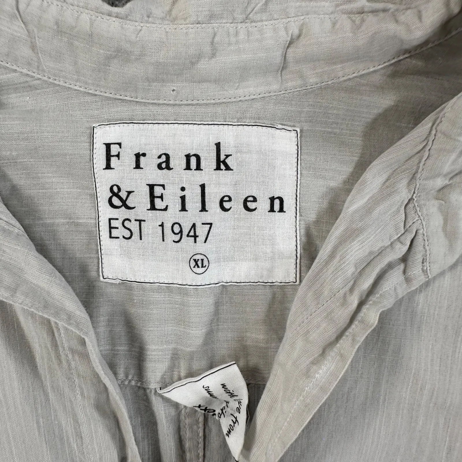 Frank & Eileen Barry Long Sleeve Button Down Shirt Size XL Light Gray Collared - Image 5