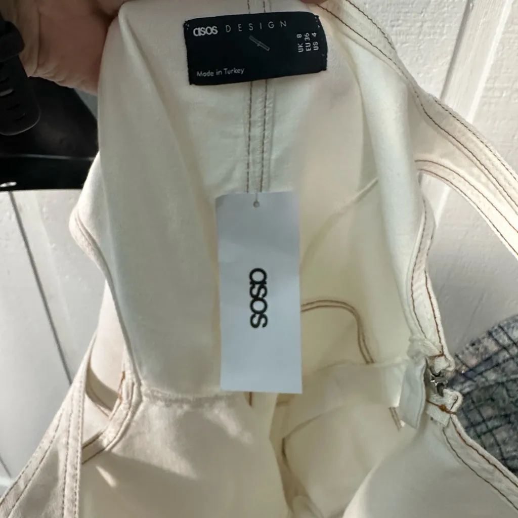 ASOS  Design Denim White Pantsuit Size 4 EUC - Image 12