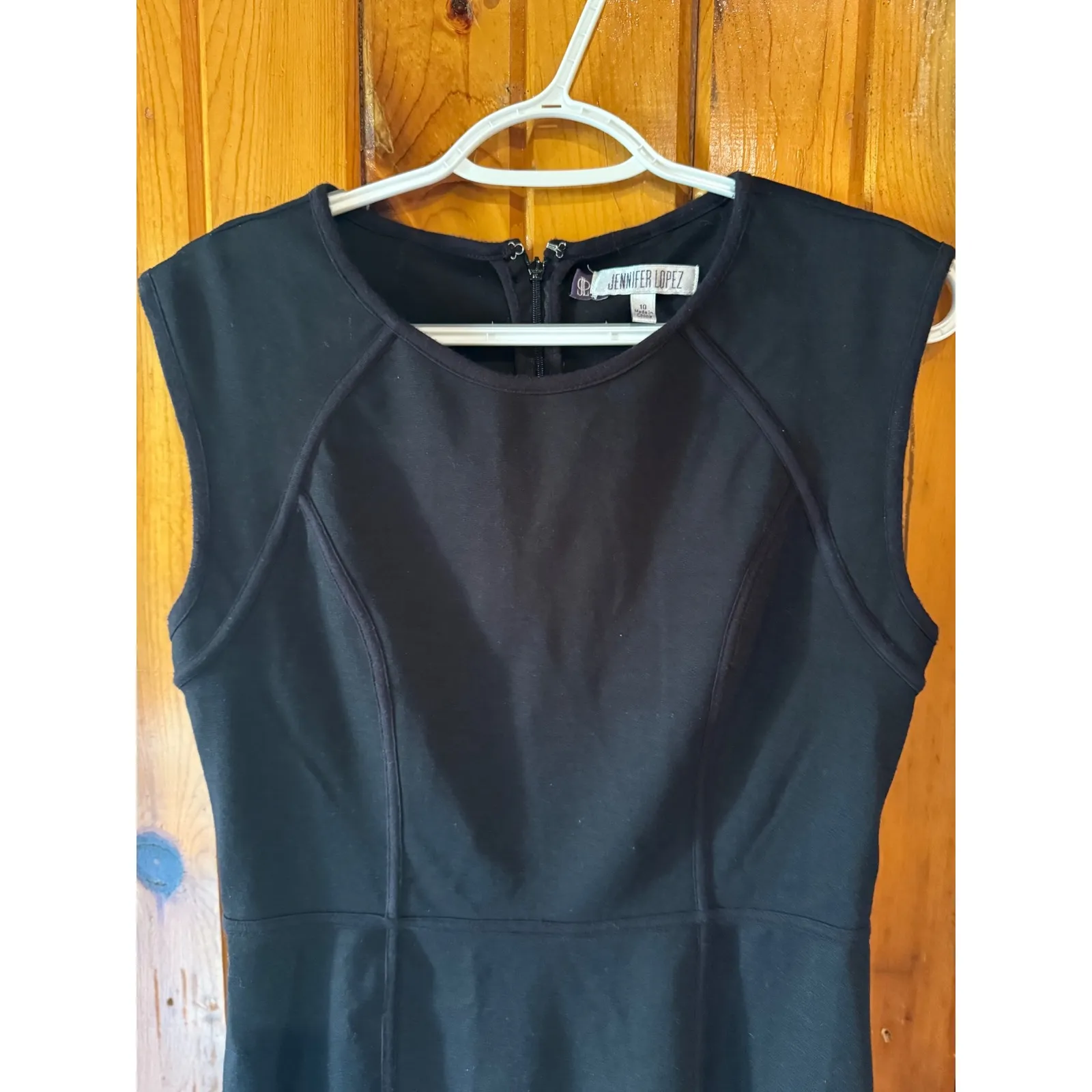 Jennifer Lopez Black Sheath Dress Sleeveless Career Workwear‎ Size 10 - Image 3