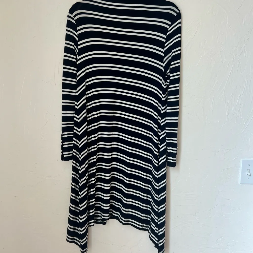 Anthropologie Maeve Striped Turtleneck Swing Dress size LP - Image 7