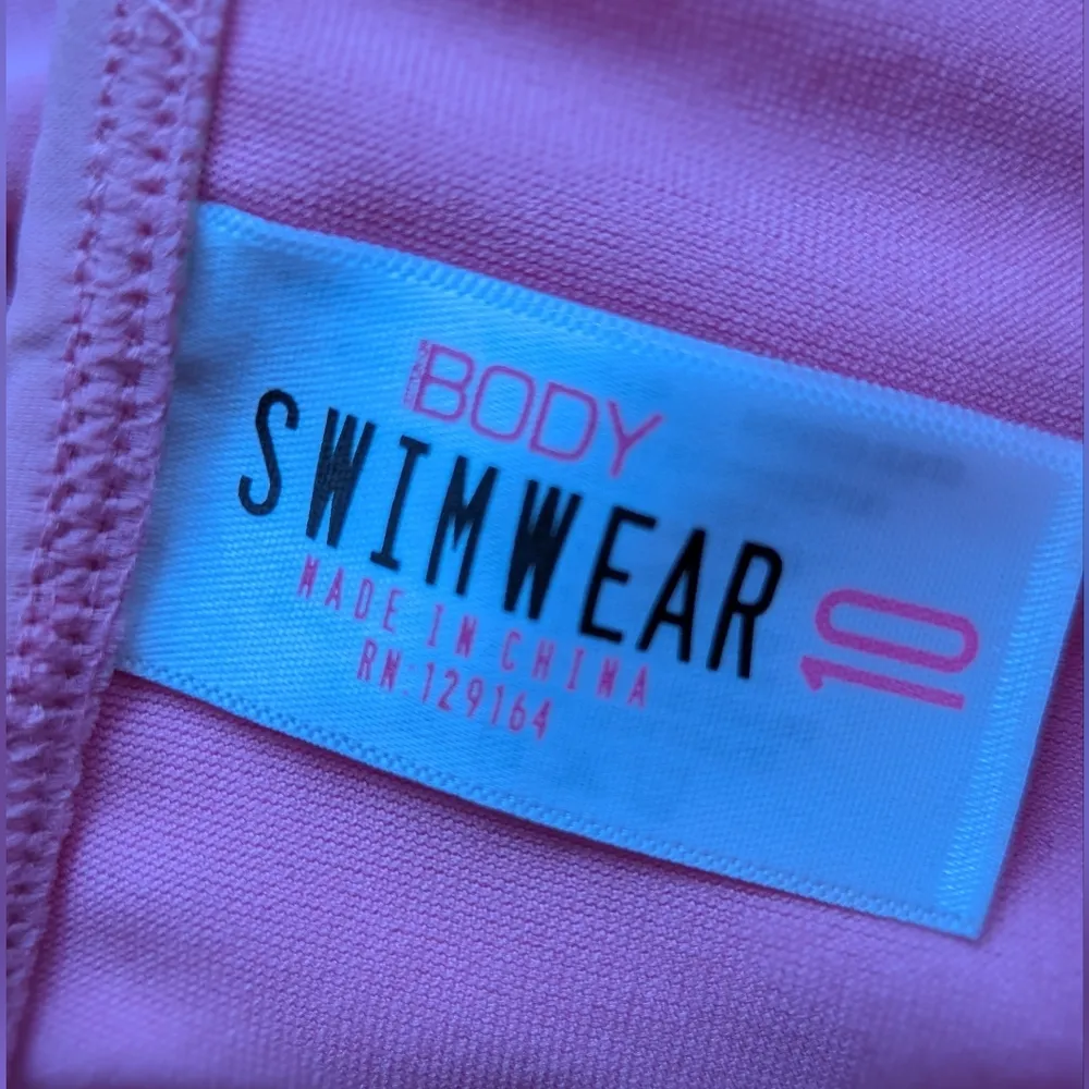 Body swimwear pink ruffle bikini size 10 bottoms polyester - Image 8