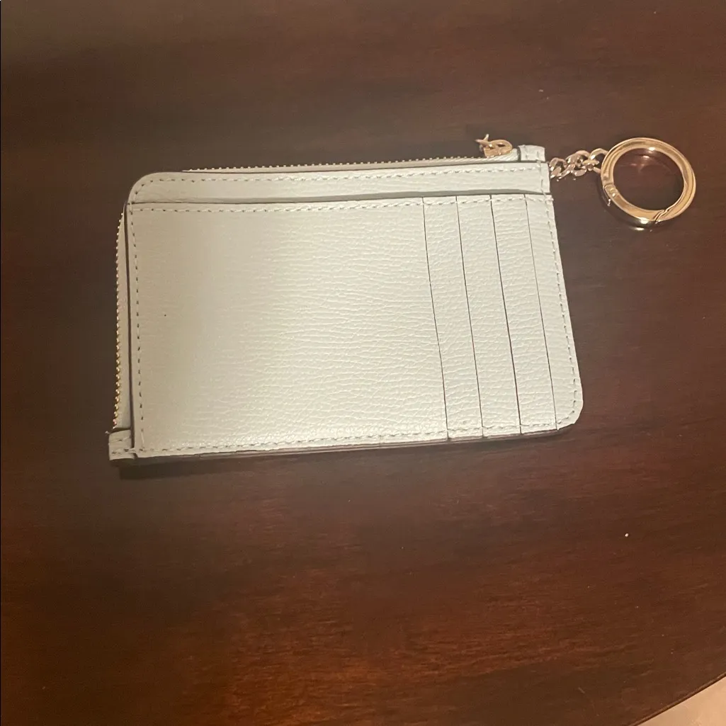 Kate Spade Light Blue Card Holder with Gold Keychain - Image 2