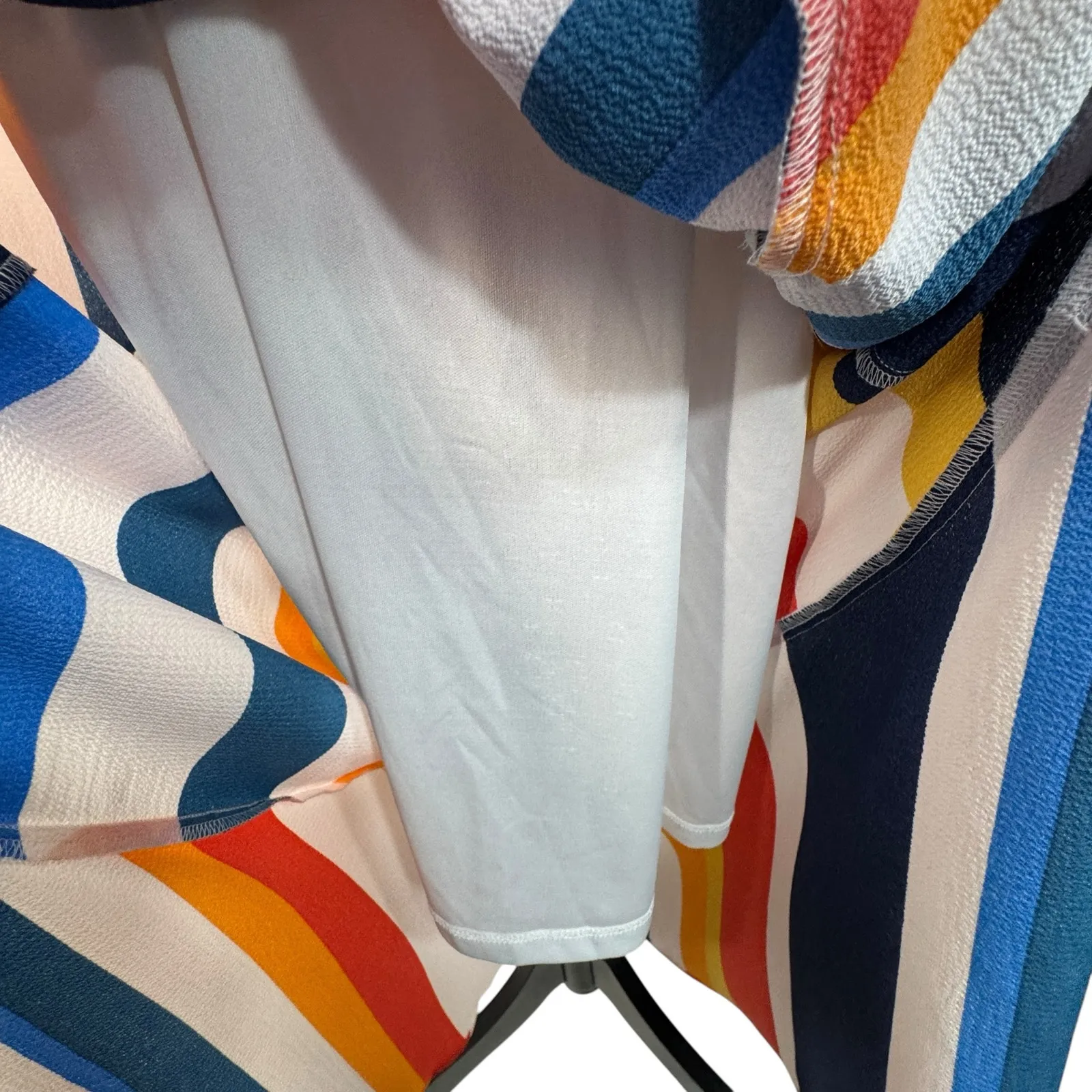 Julia Jordan SZ 8 Hi-Low Maxi Dress Striped Ruffled Surplice V-Neck Belted New - Image 4