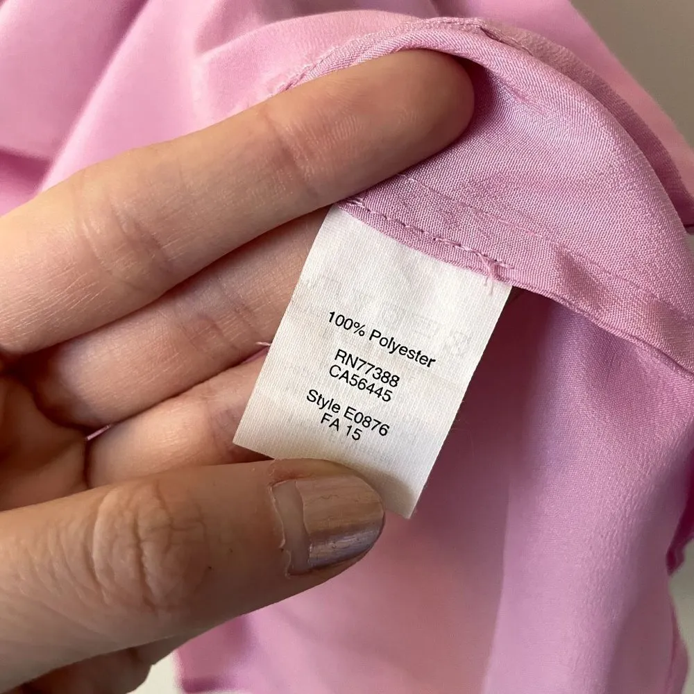 J.Crew Factory pink flutter sleeveless summer blouse business casual top Size 0 - Image 6