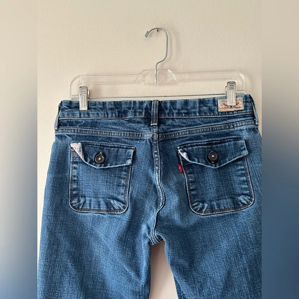 Levis 545 Low Boot Cut Jeans Womens Size 8 Stretch Y2K Casual Dark Wash Vintage - Image 5