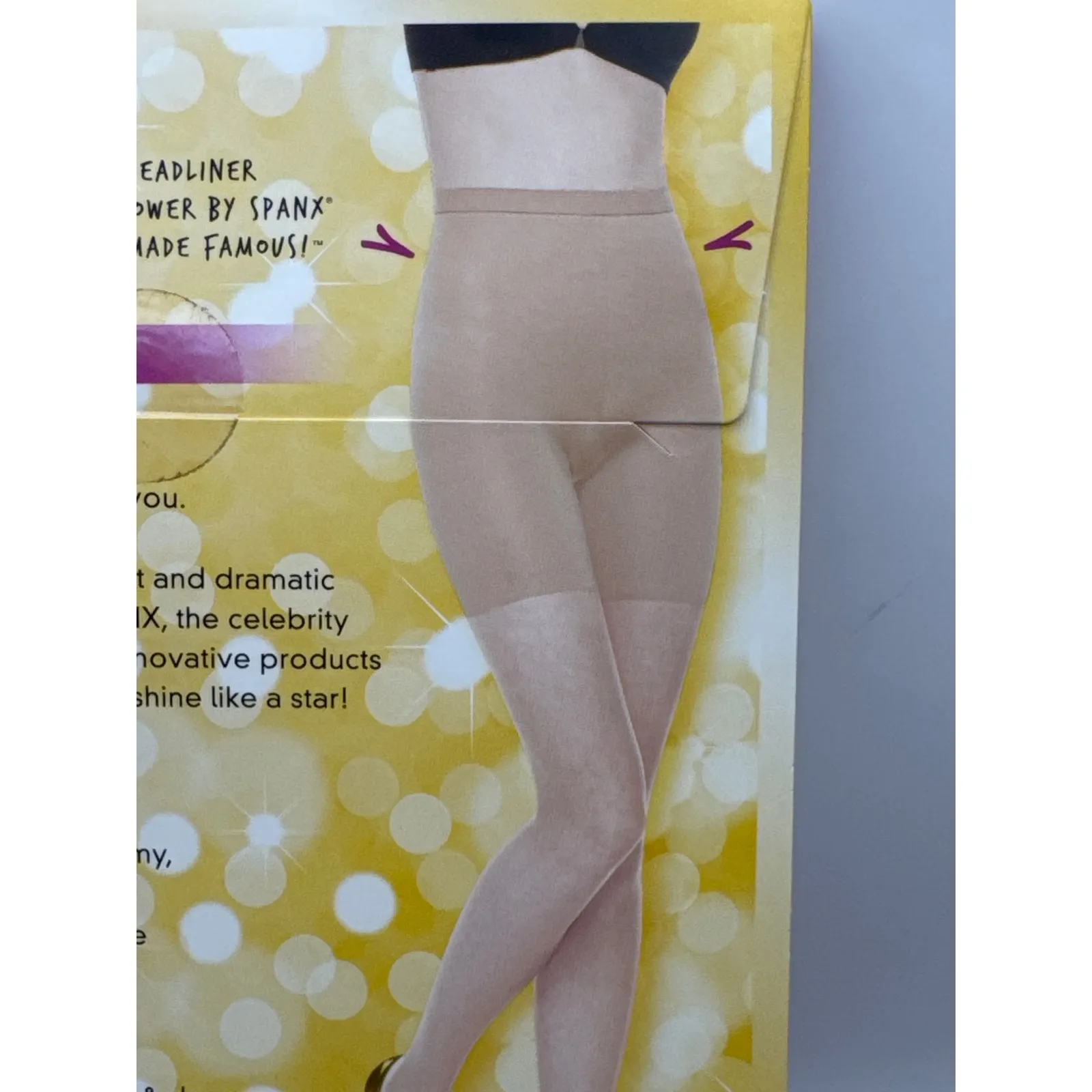 Star Power By Spanx Tame To Fame Mid-Thigh Shaper Hosiery Natural‎ Glam A NIB - Image 4