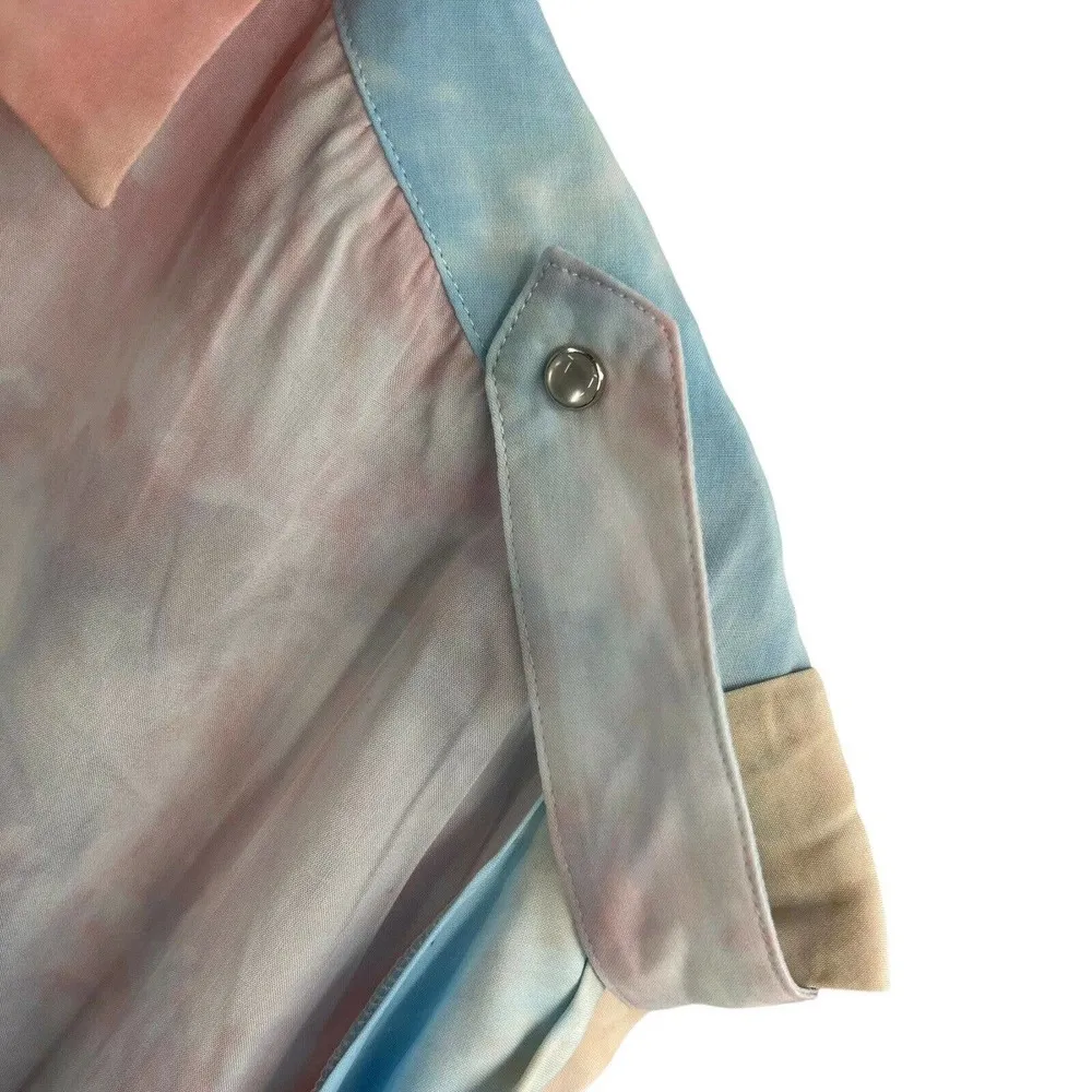 GAS Jeans Lillybel Blouse Tie Dye Print Short Sleeve Size Small New - Image 3