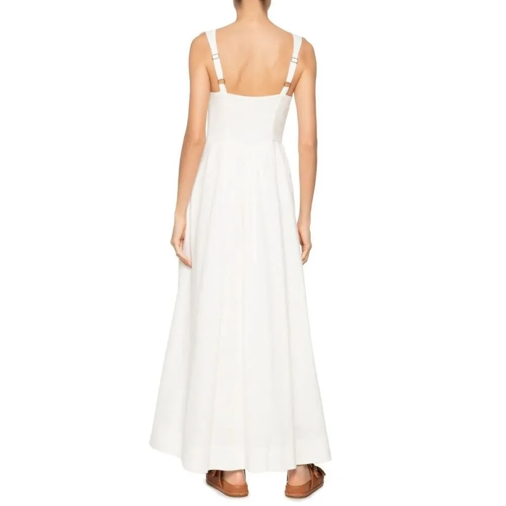 NWOT Farm Rio Stretch Linen Blend Cami Maxi Dress Size XS Classic Off White - Image 6