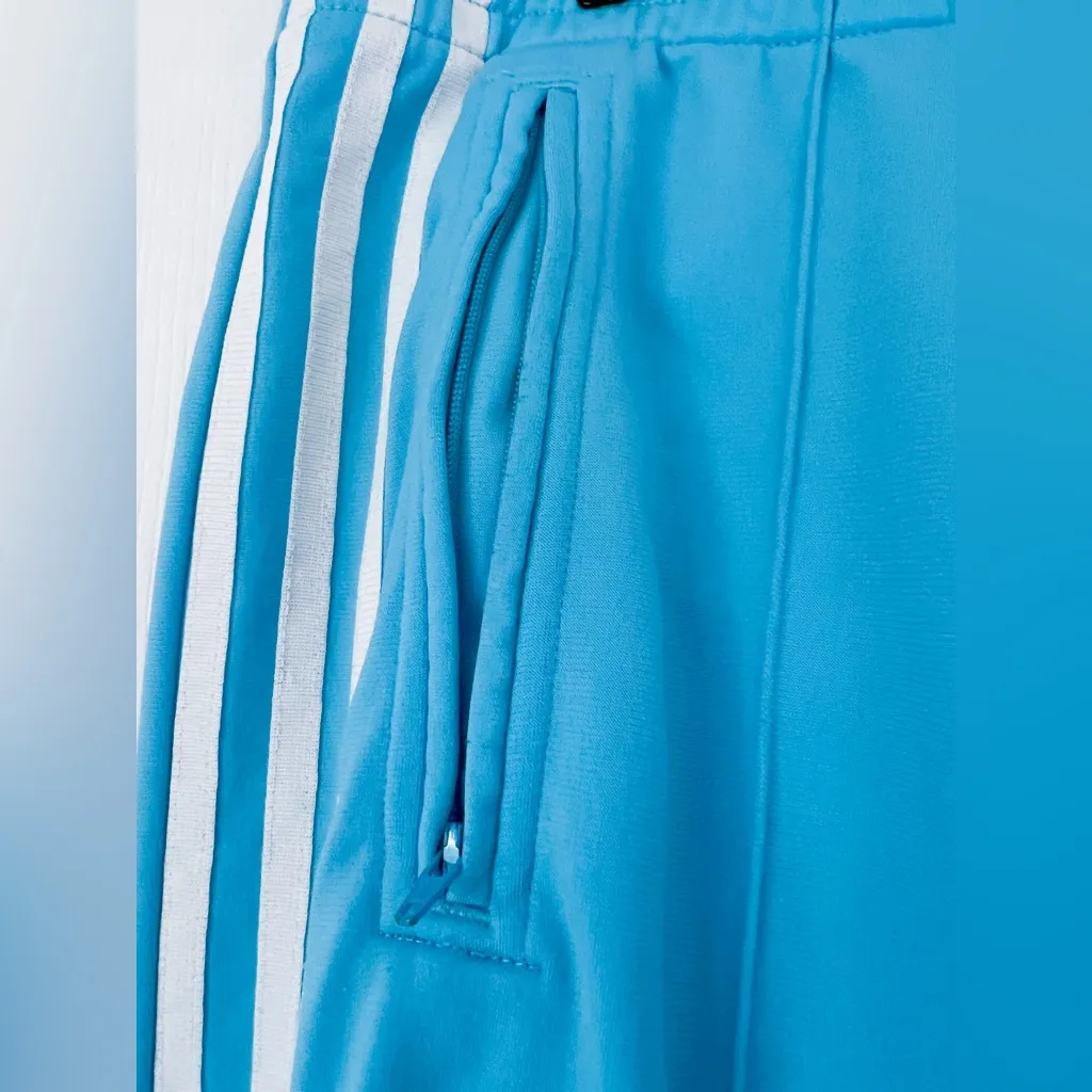 Adidas Superstar Firebird Track Pants in Light Aqua/White Blue Size L - Image 4
