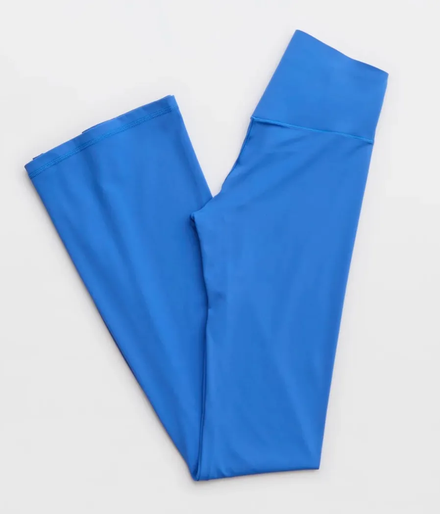 Petite Blue Cross Over Flare  Leggings - Image 2