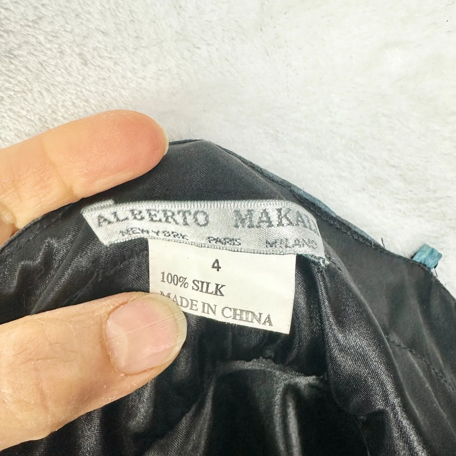 Vintage Alberto Makali Silk Babydoll Bubble Hem Dress Size 4 Y2K Fairy Forest - Image 9