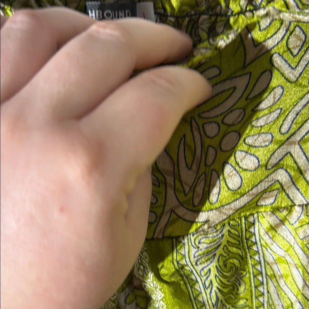 Earthbound Bohemian Vibrant Green Patterned Pants - Image 6