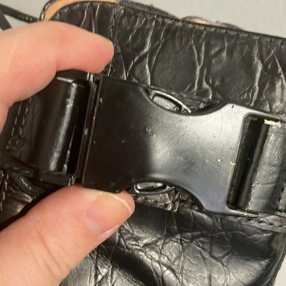 Schutz croc-effect lace up lug sole boots black size 8 - Image 10