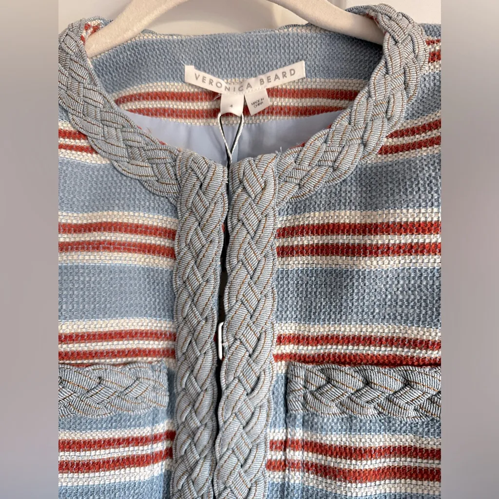 Veronica Beard Arrowe Braided‎ Jacket In Multi Size 4 NWT - Image 3
