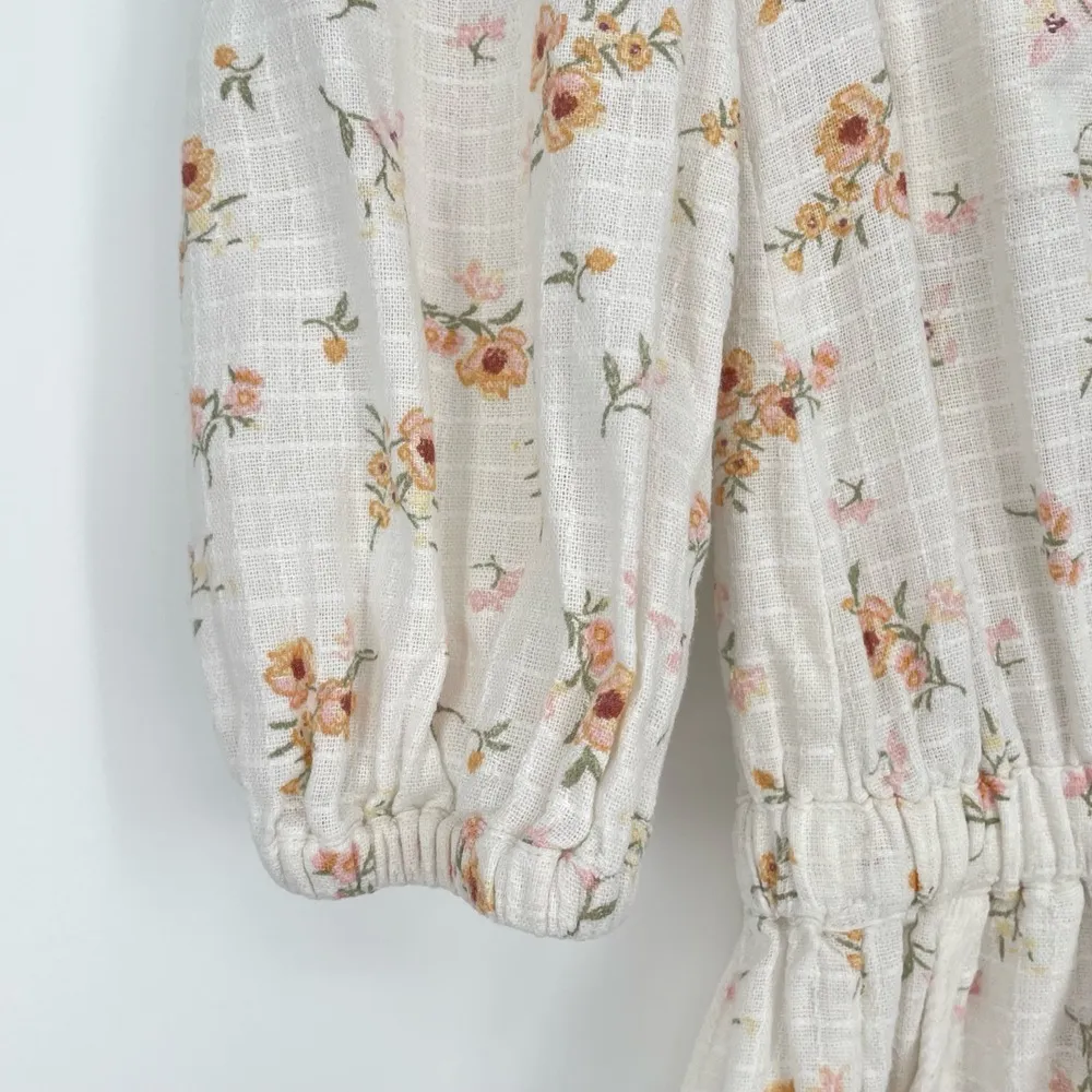 Mary Lawless Lee X Splendid Womens Puff Sleeve Elastic Waist Zip Front Romper XS - Image 3