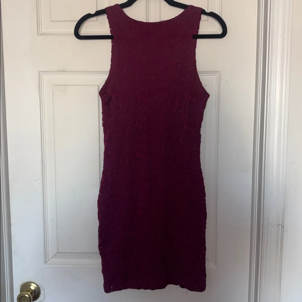 Forever21 Burgundy Lace Floral Dress - Image 2