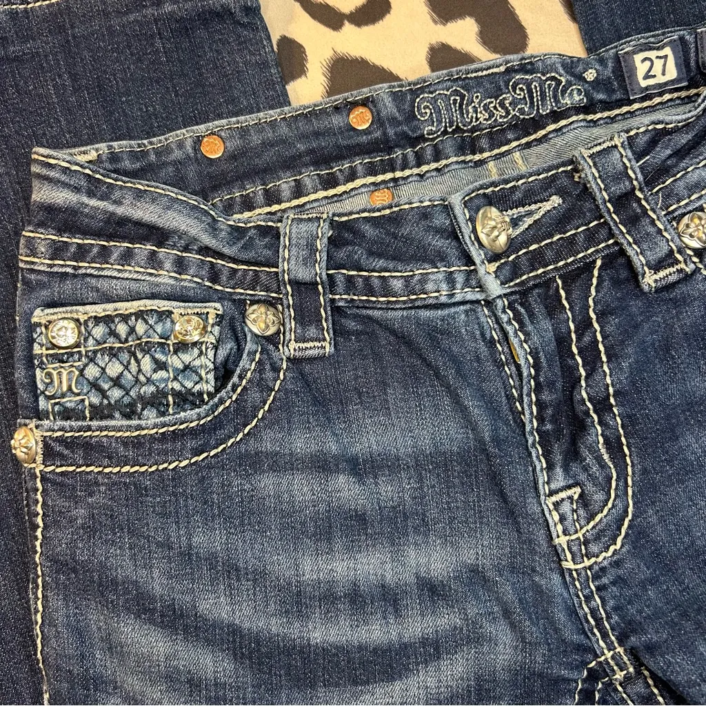 Miss Me “Y2K” Bootcut Jeans – Rhinestone Studded, Size 27 ✨👖 - Image 11